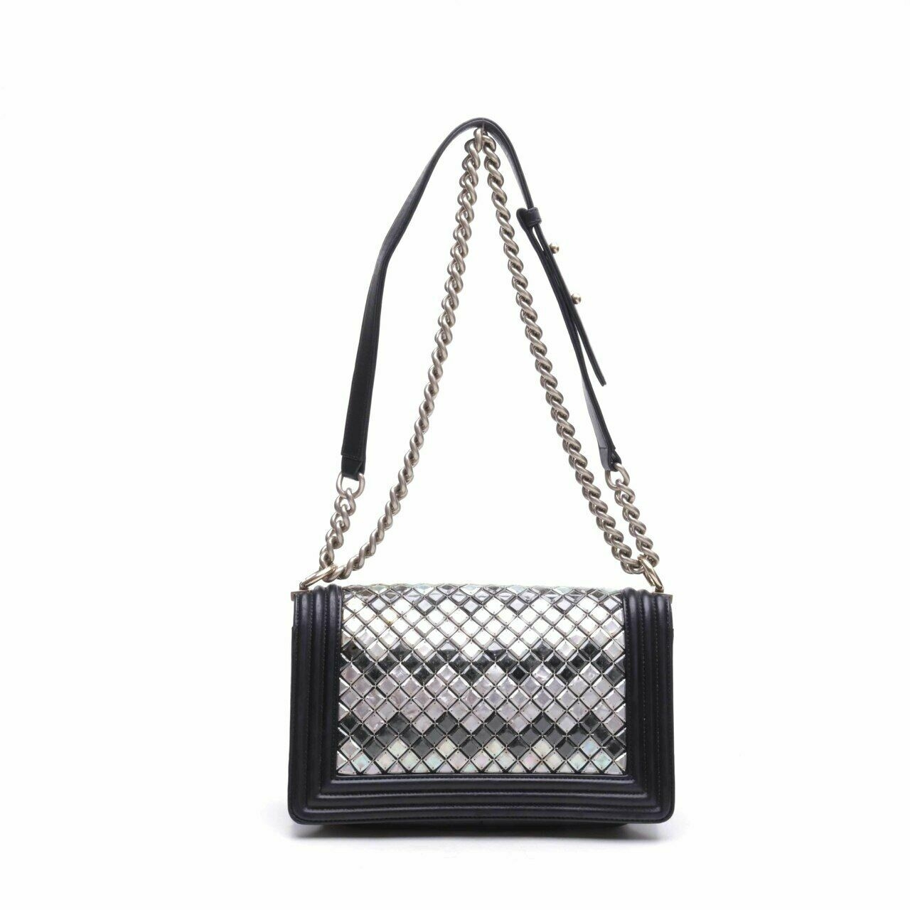 Chanel  Medium Tile Brasserie Mosaic Black Boy Bag Shoulder Bag