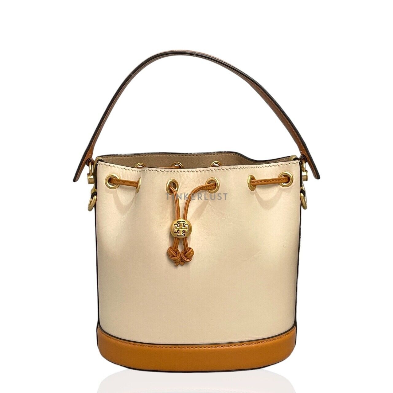 Tory Burch T Monogram Colorblock Ivory Bucket Bag