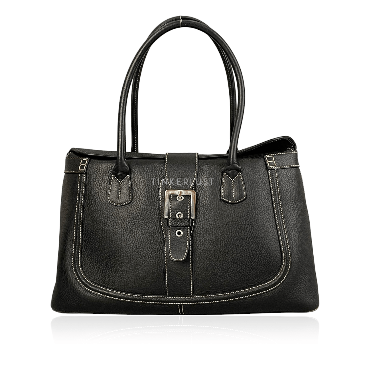 Tod's Black Pebbled SHW Handbag