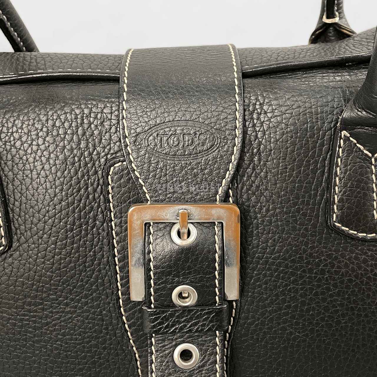 Tod's Black Pebbled SHW Handbag