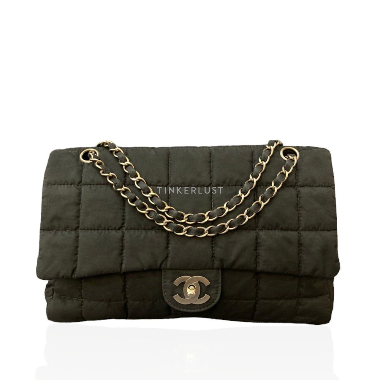 Chanel Vintage Flap Black Nylon #7 SHW Shoulder Bag