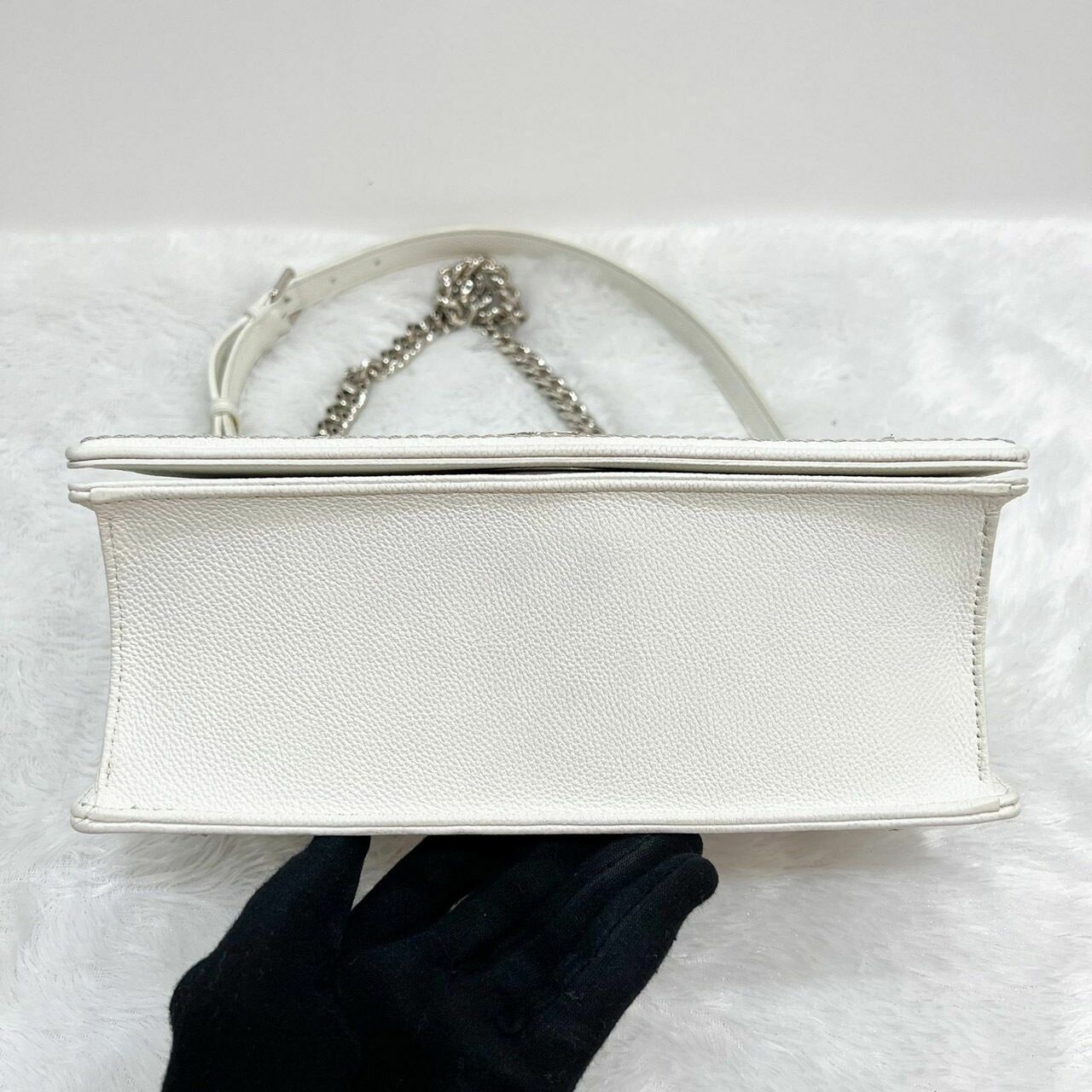 Christian Dior Diorama Medium Broken White Leather CD Clasp SHW Shoulder Bag