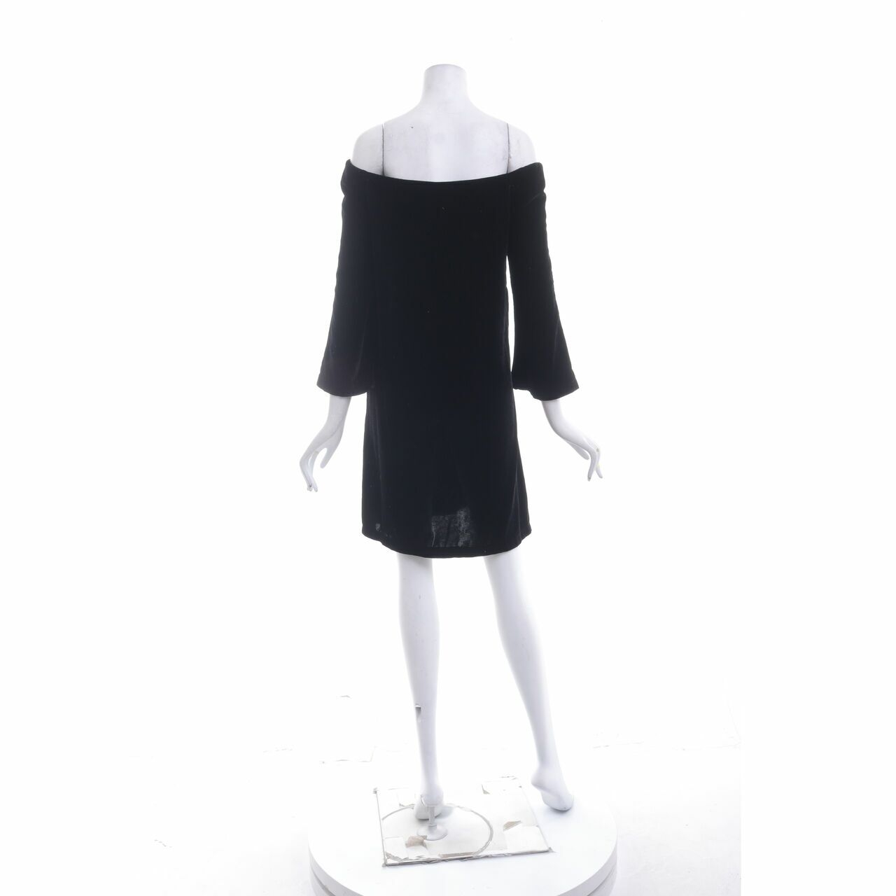 Zara Black Velvet Off Shoulder Mini Dress