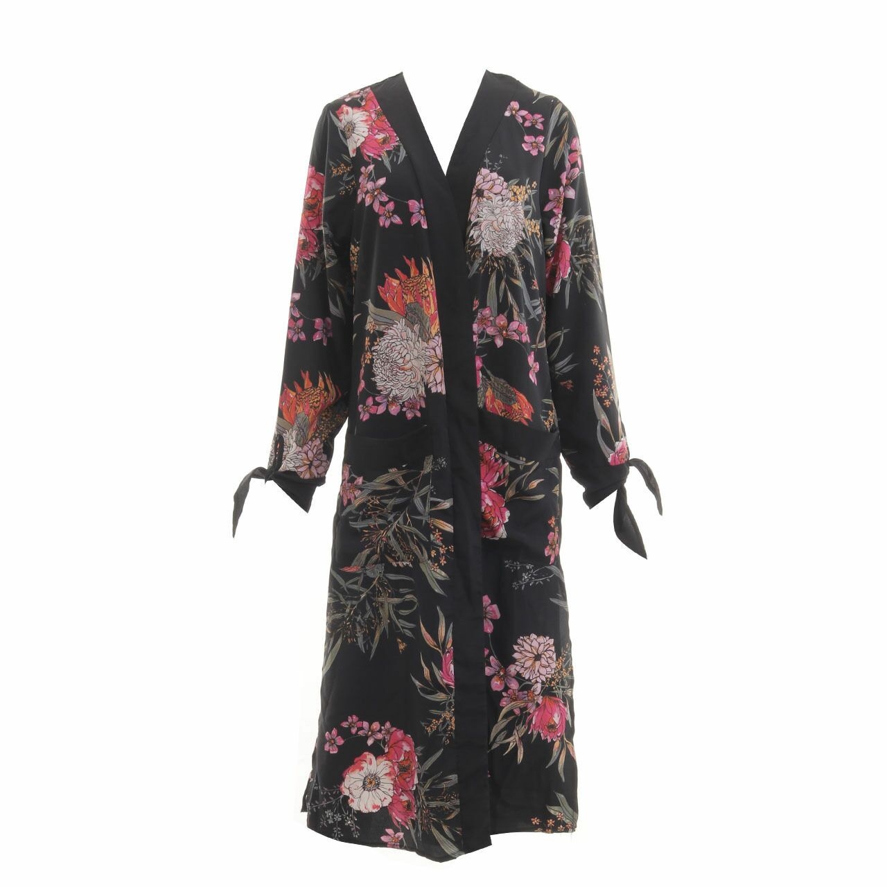 Cotton On Black Floral Kimono Outerwear