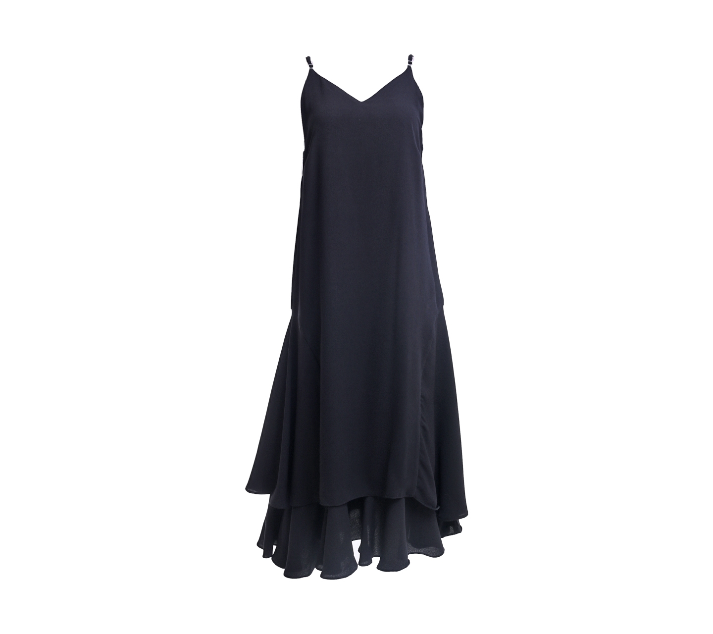 ATS The Label Black V-Neck Midi Dress