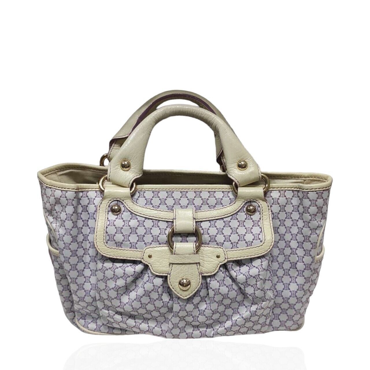 Celine Purple & Broken White Handbag