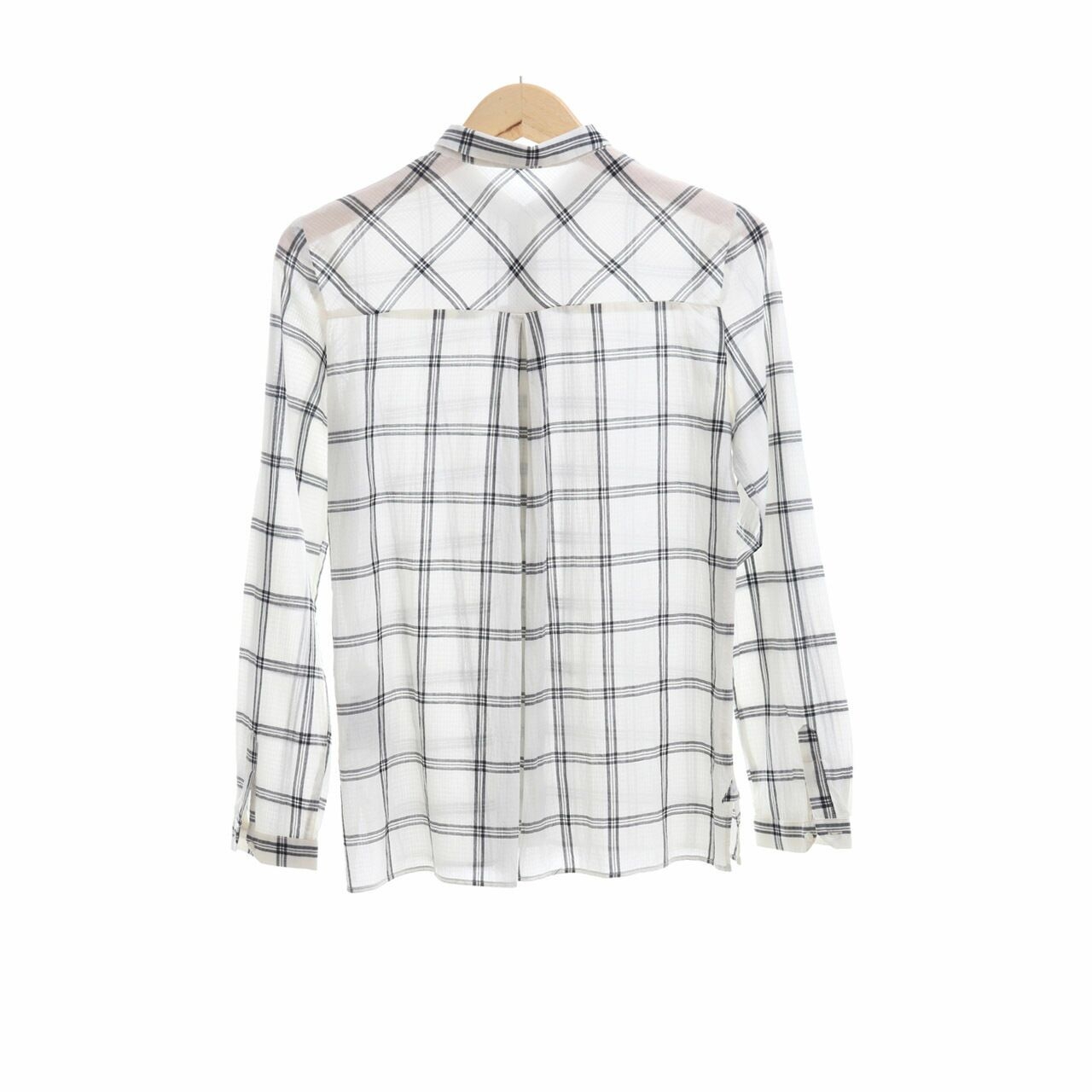 Zara Broken White & Grey Plaid Shirt