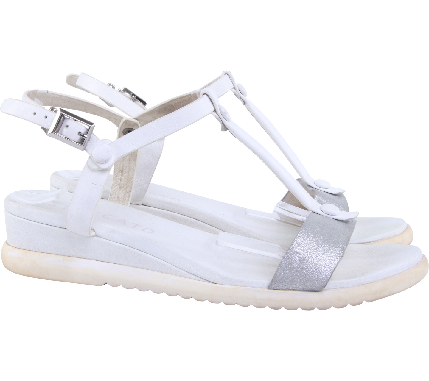 Staccato White Strap Sandals