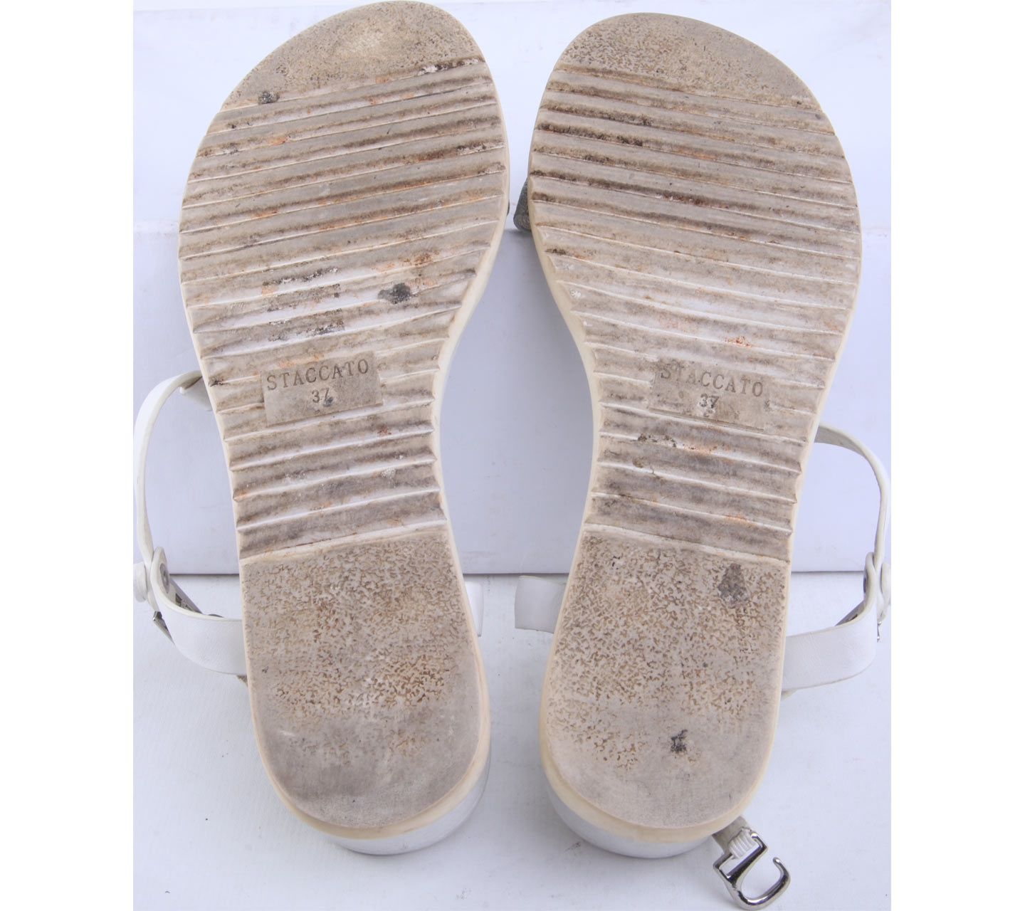 Staccato White Strap Sandals