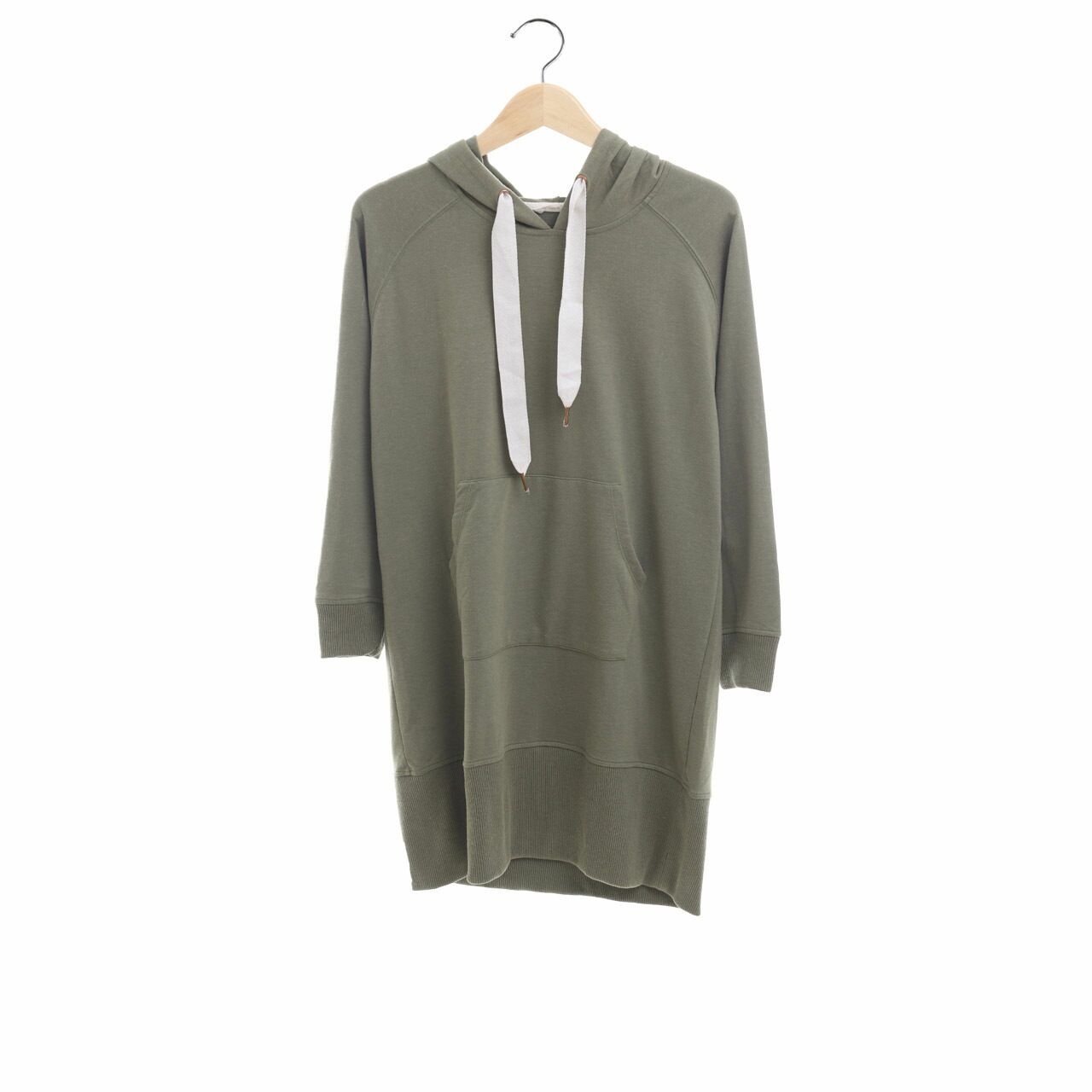 Et Cetera Olive Hoodie Mini Dress