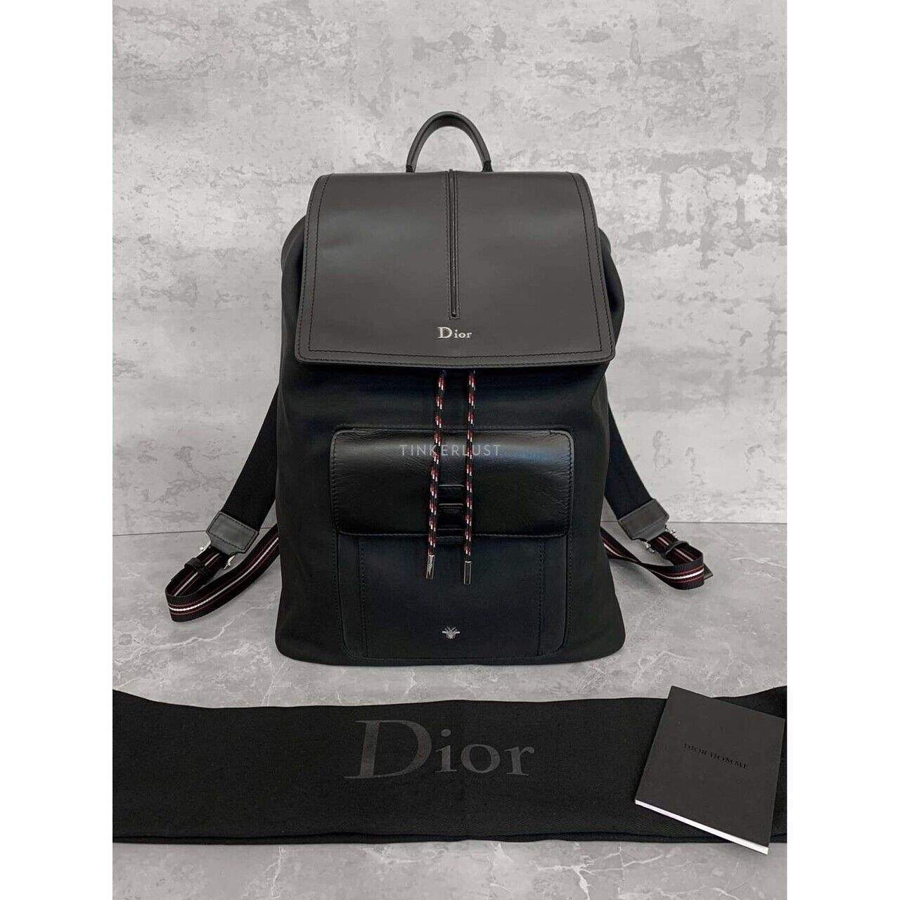 Christian Dior Bee Motion Black Nylon & Calfskin Black 2018 Backpack