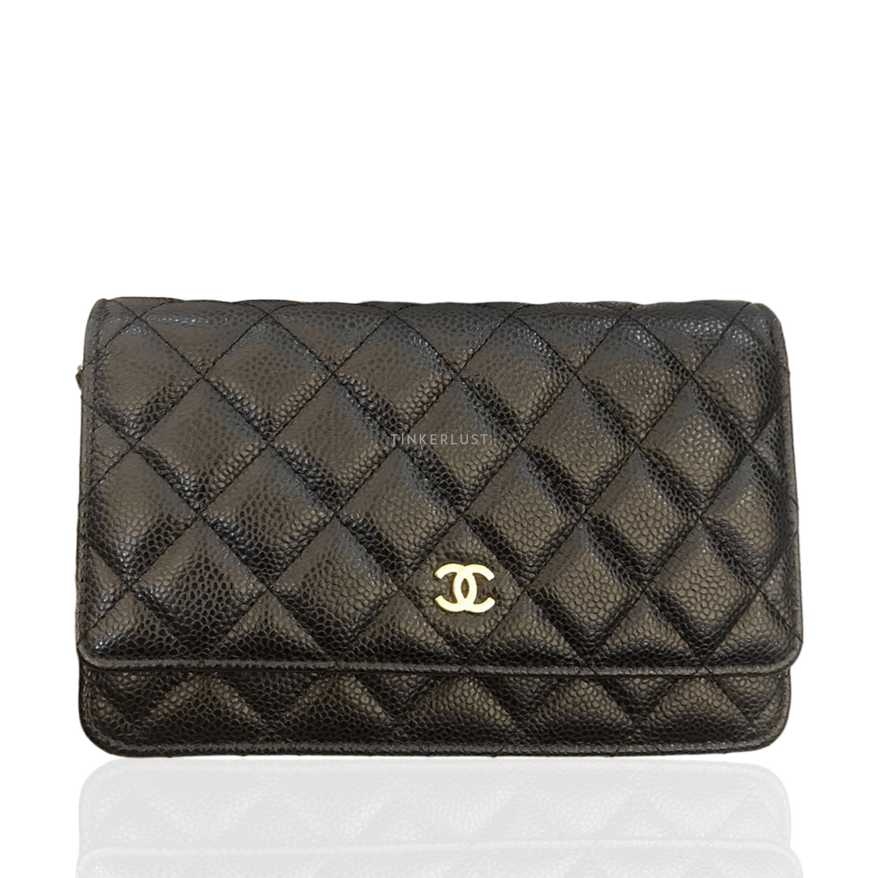 Chanel Black Caviar WOC GHW 2022 Chip Sling Bag