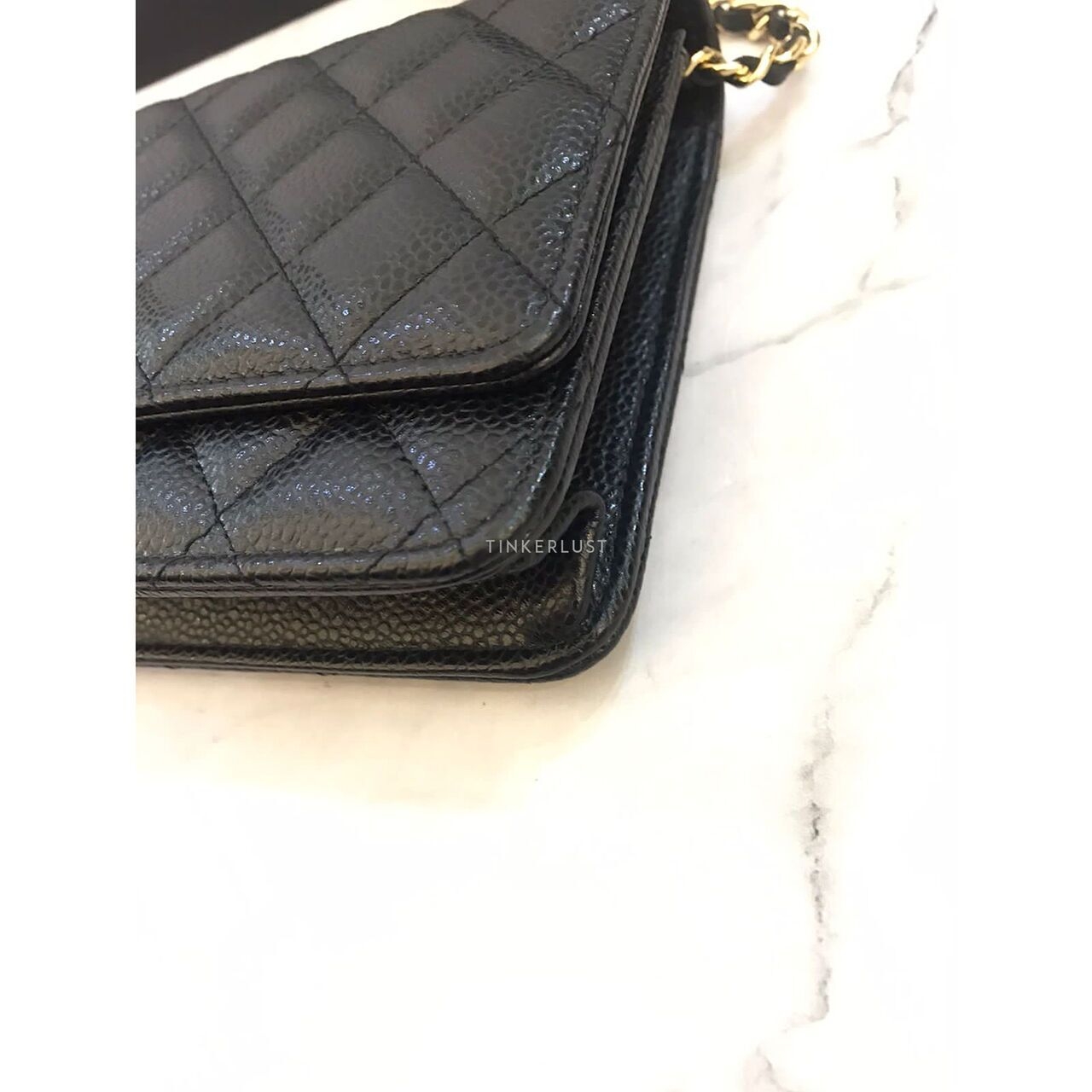 Chanel Black Caviar WOC GHW 2022 Chip Sling Bag