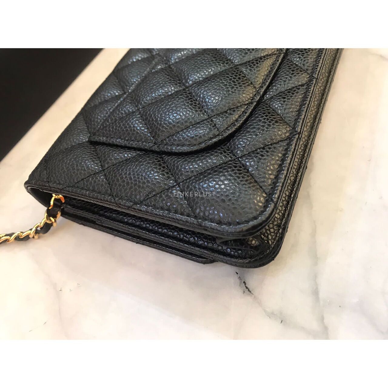 Chanel Black Caviar WOC GHW 2022 Chip Sling Bag