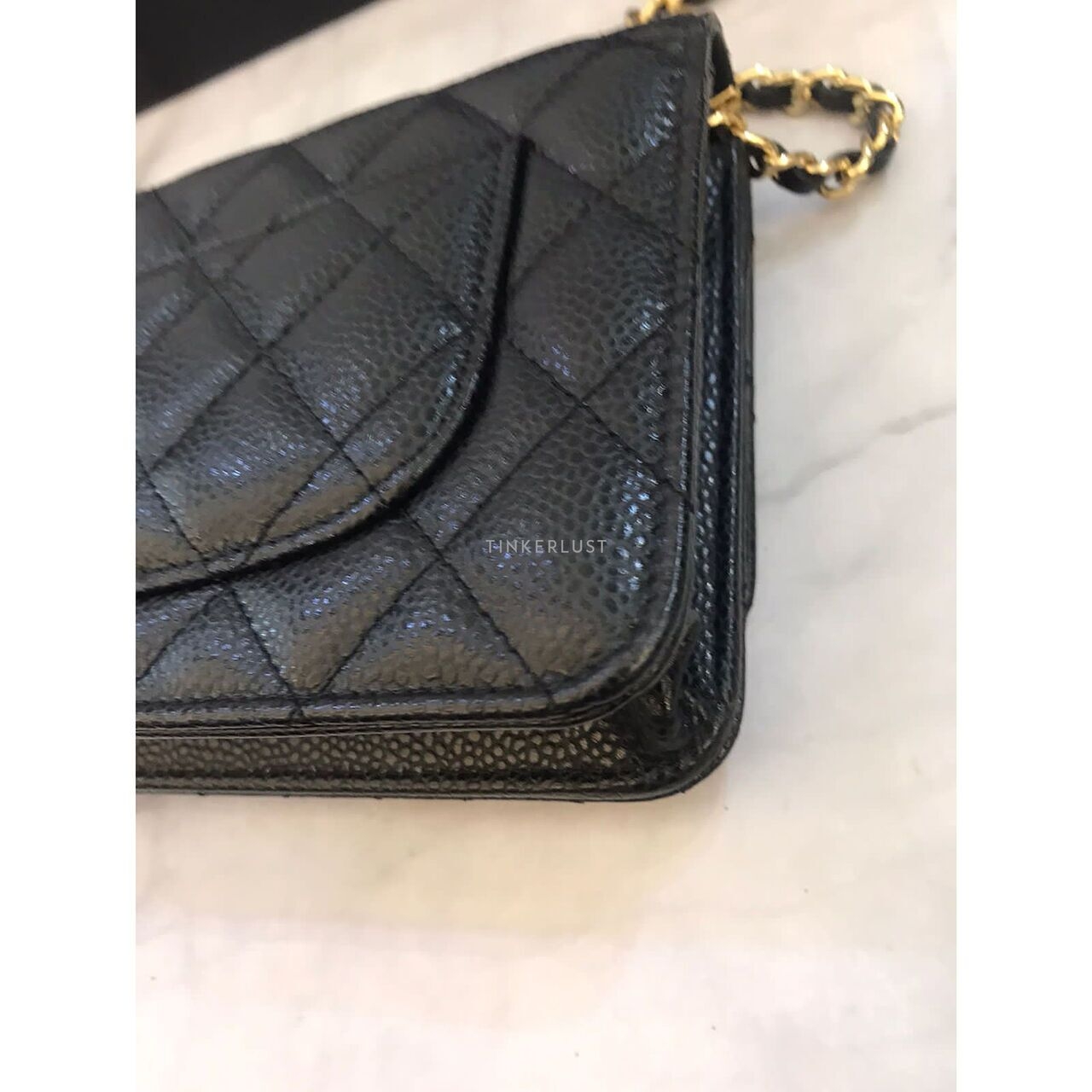 Chanel Black Caviar WOC GHW 2022 Chip Sling Bag