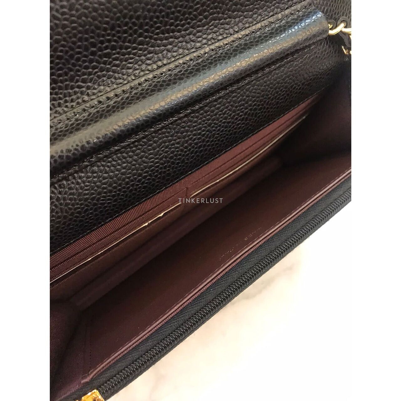 Chanel Black Caviar WOC GHW 2022 Chip Sling Bag