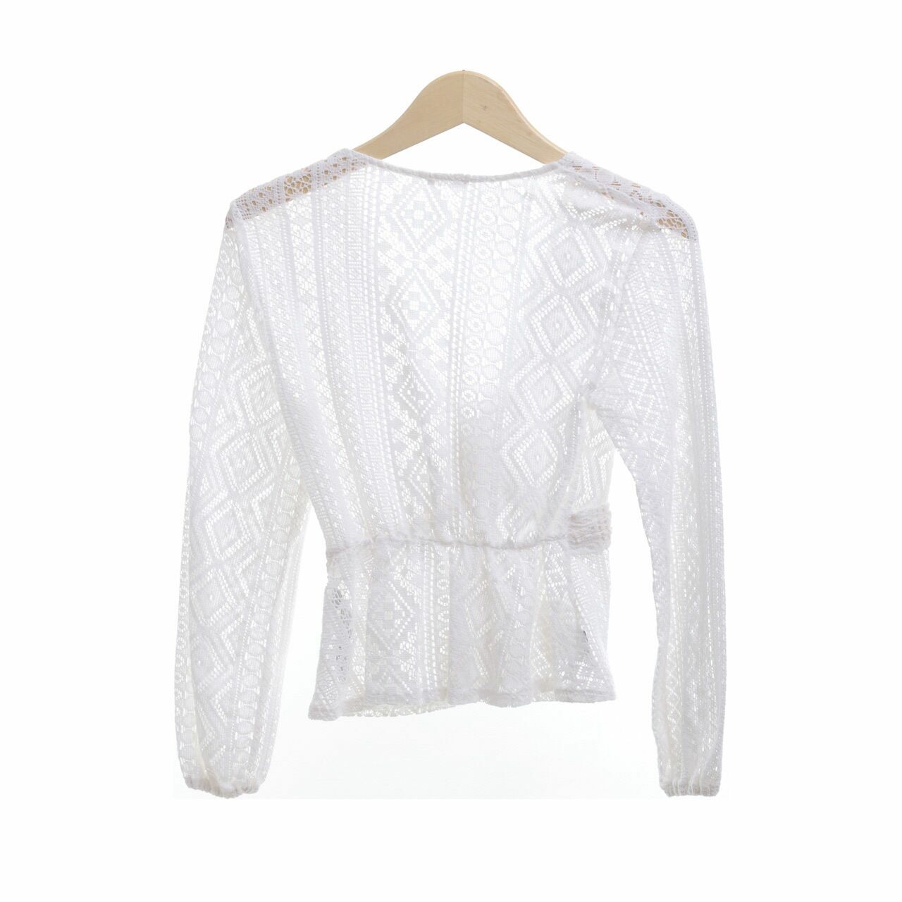 Oysho Off White Perforated Blouse