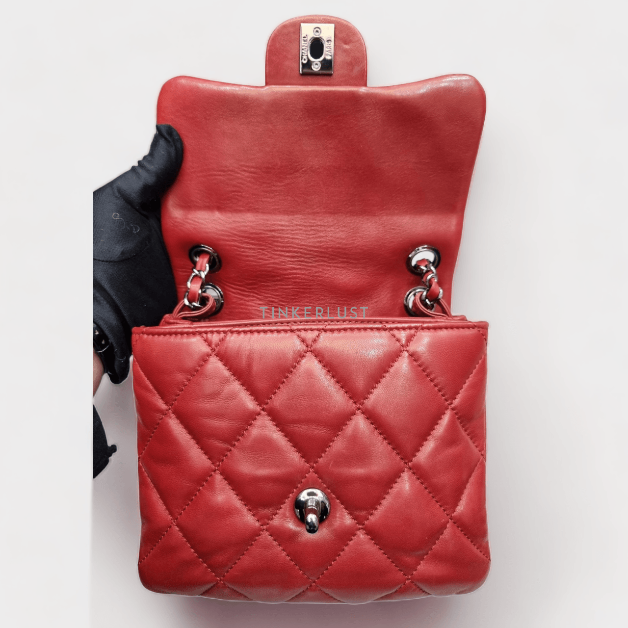 Chanel Mini Red Lambskin #15 SHW Shoulder Bag