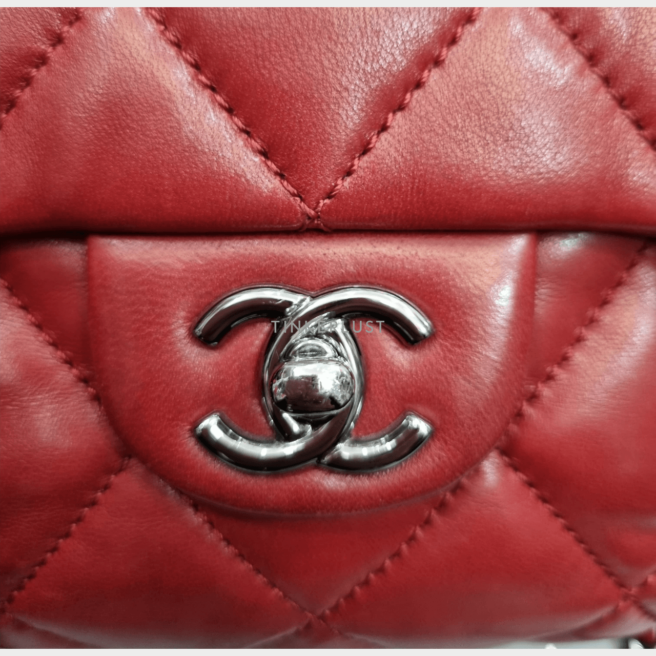 Chanel Mini Red Lambskin #15 SHW Shoulder Bag