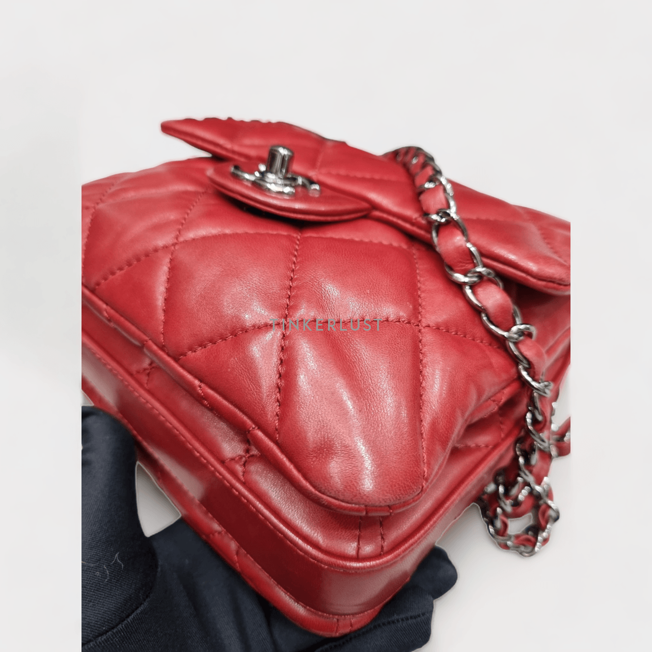 Chanel Mini Red Lambskin #15 SHW Shoulder Bag