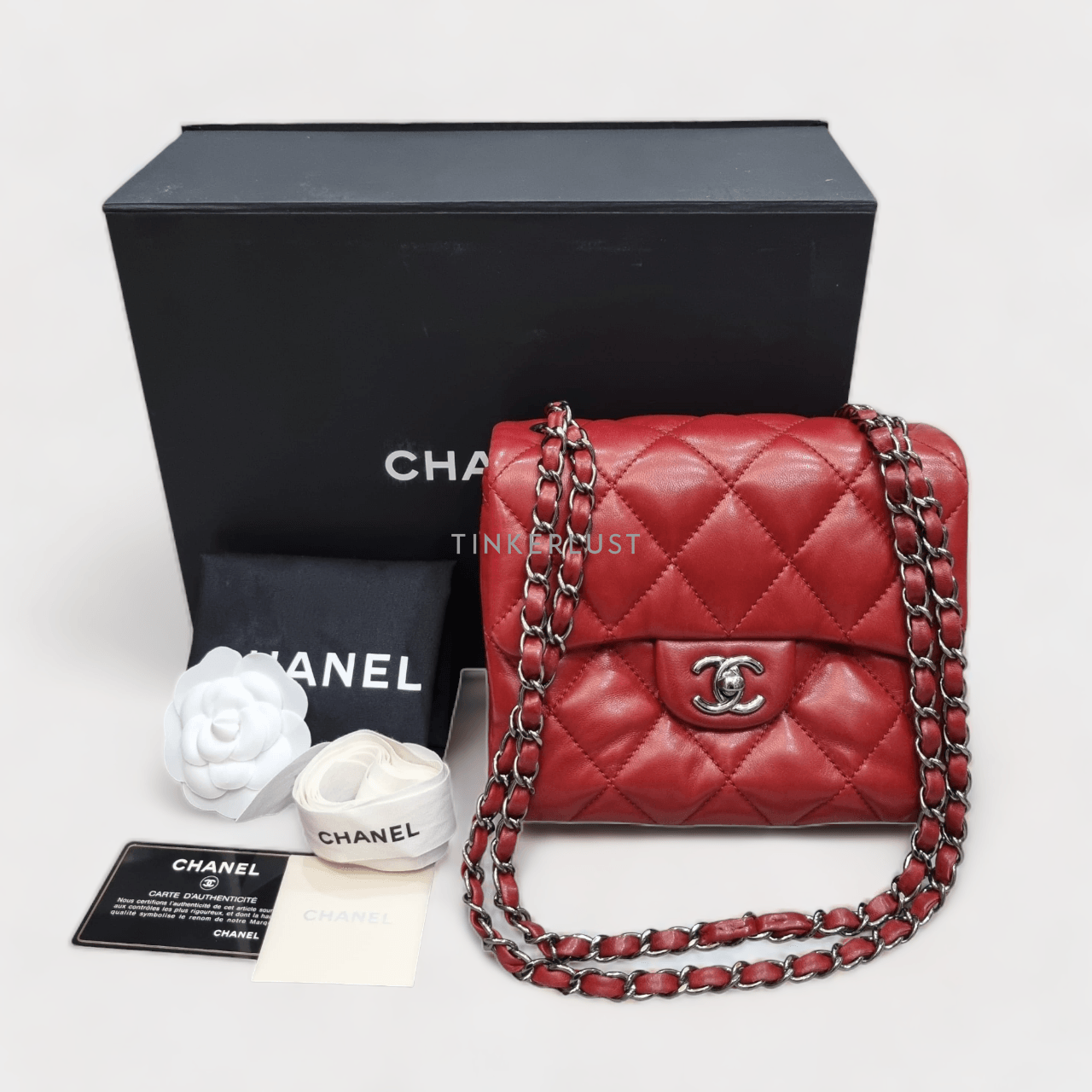 Chanel Mini Red Lambskin #15 SHW Shoulder Bag