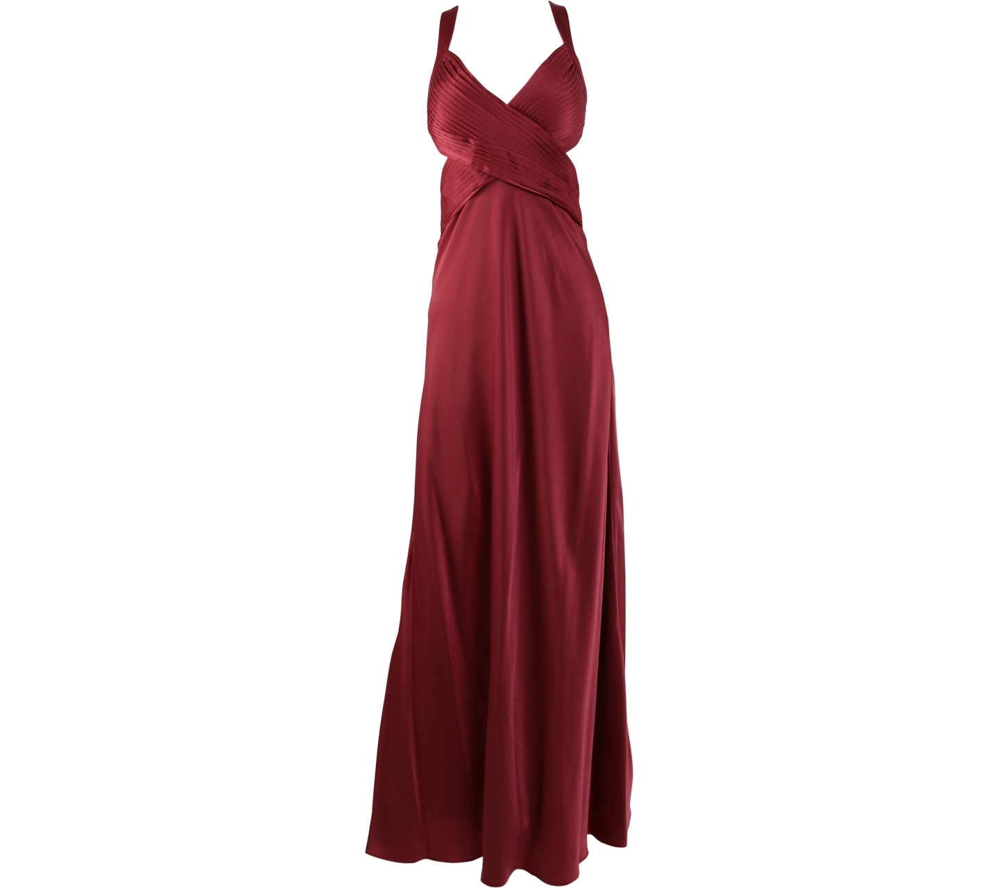 BCBG Maxazria Red Back Cut Out Long Dress