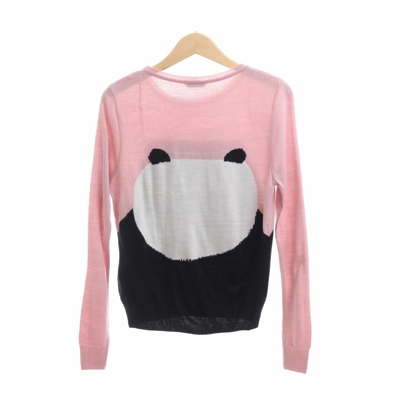 Miss Selfridge Pink & Black Patterned Panda Sweatshirt 