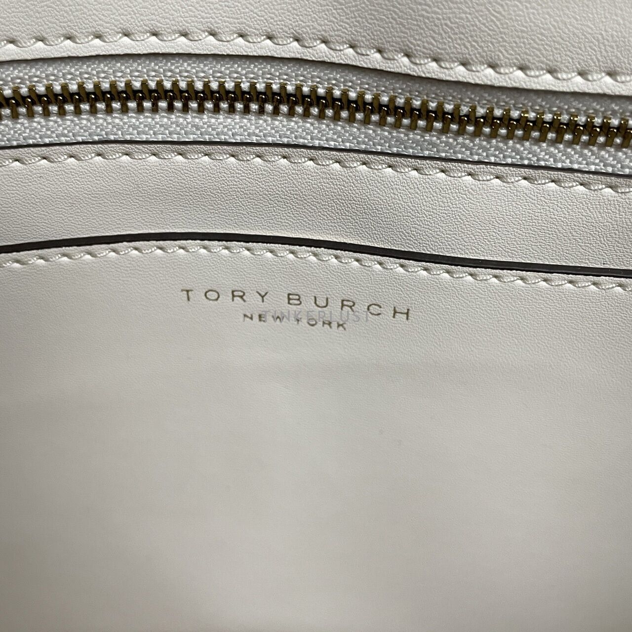 Tory Burch Geo Logo Allover Large Ivory Zip Tote Bag