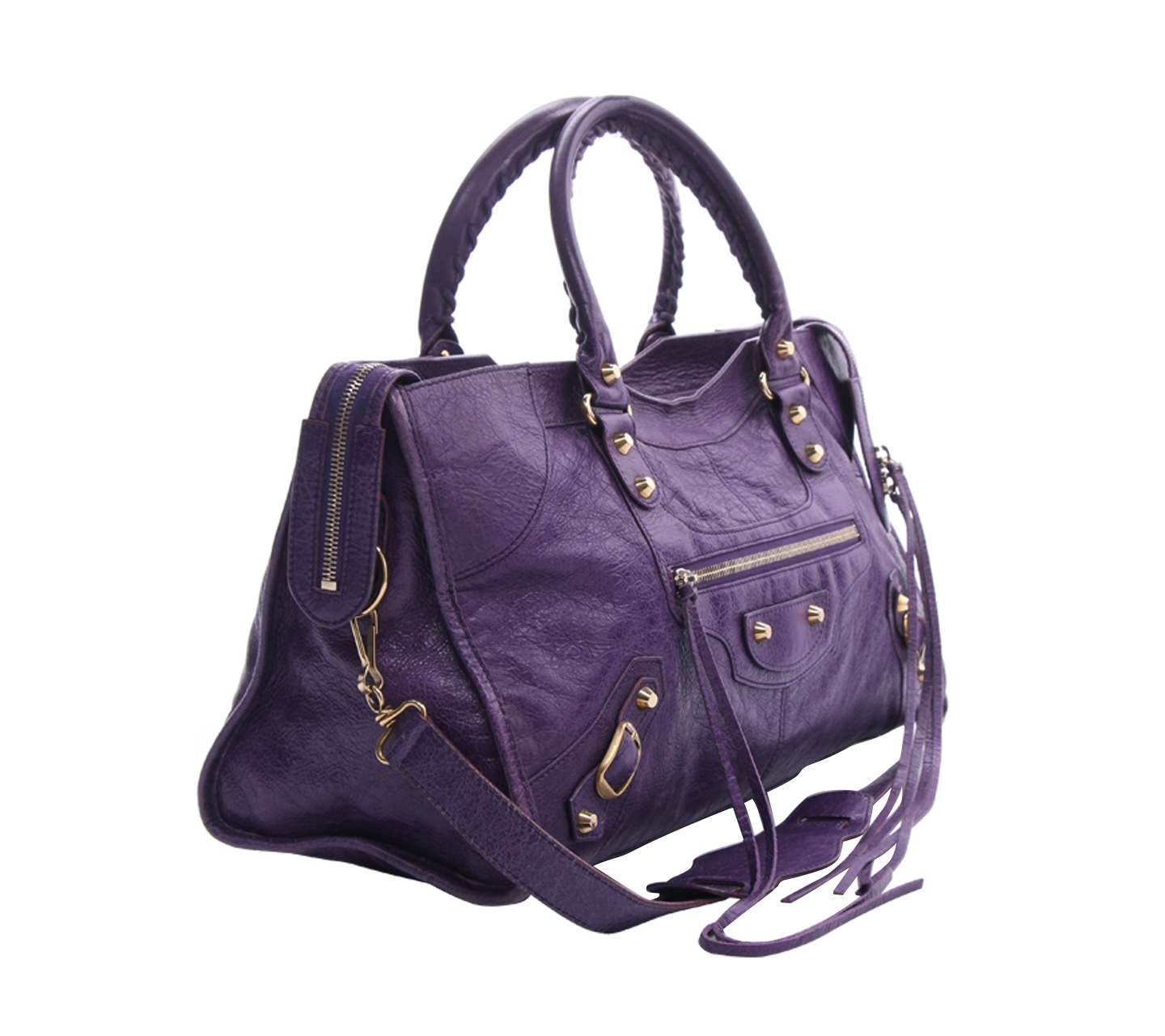 Balenciaga Purple Partime Classic Ghw 2012 Satchel