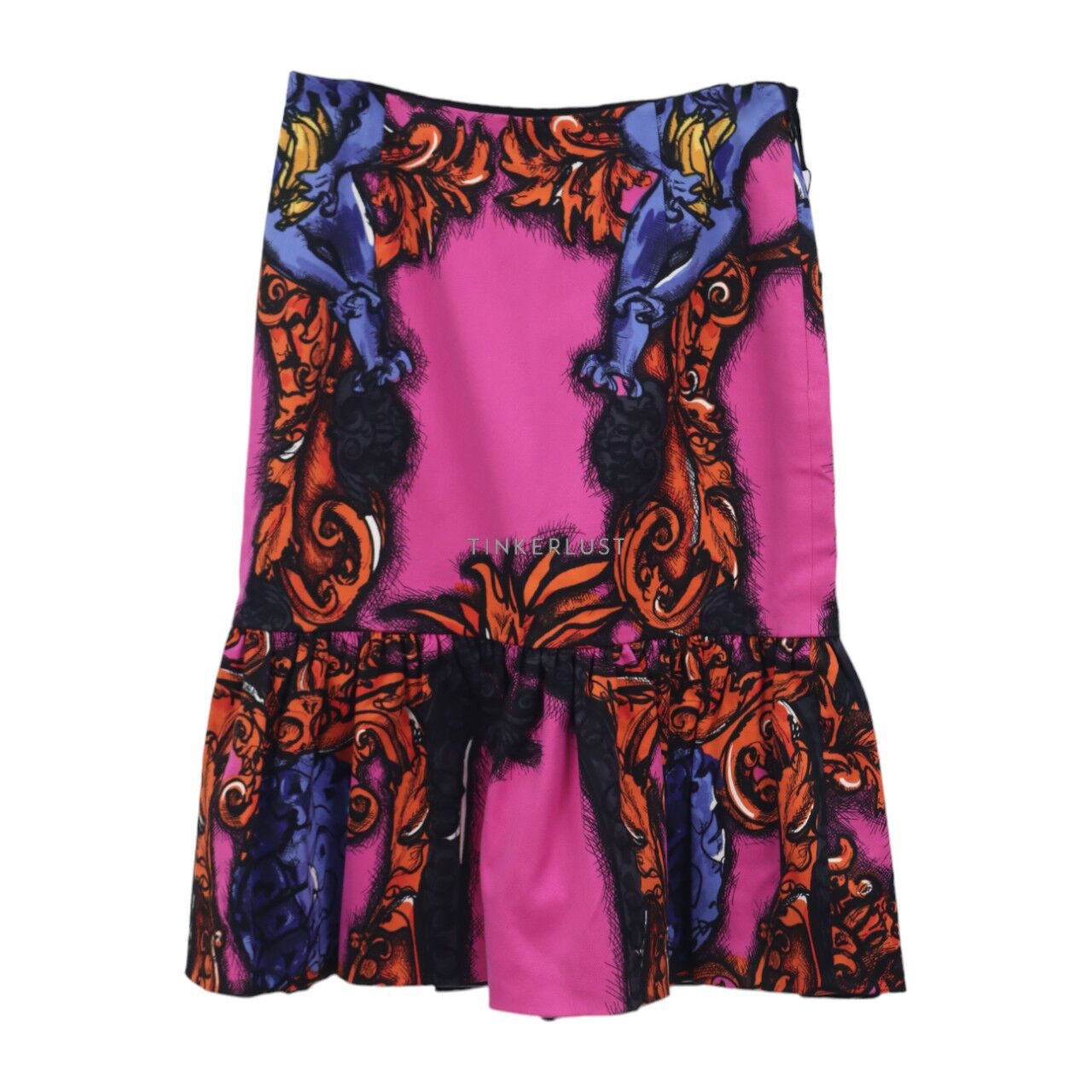 Prada Gonna Print Fuchsia Midi Skirt