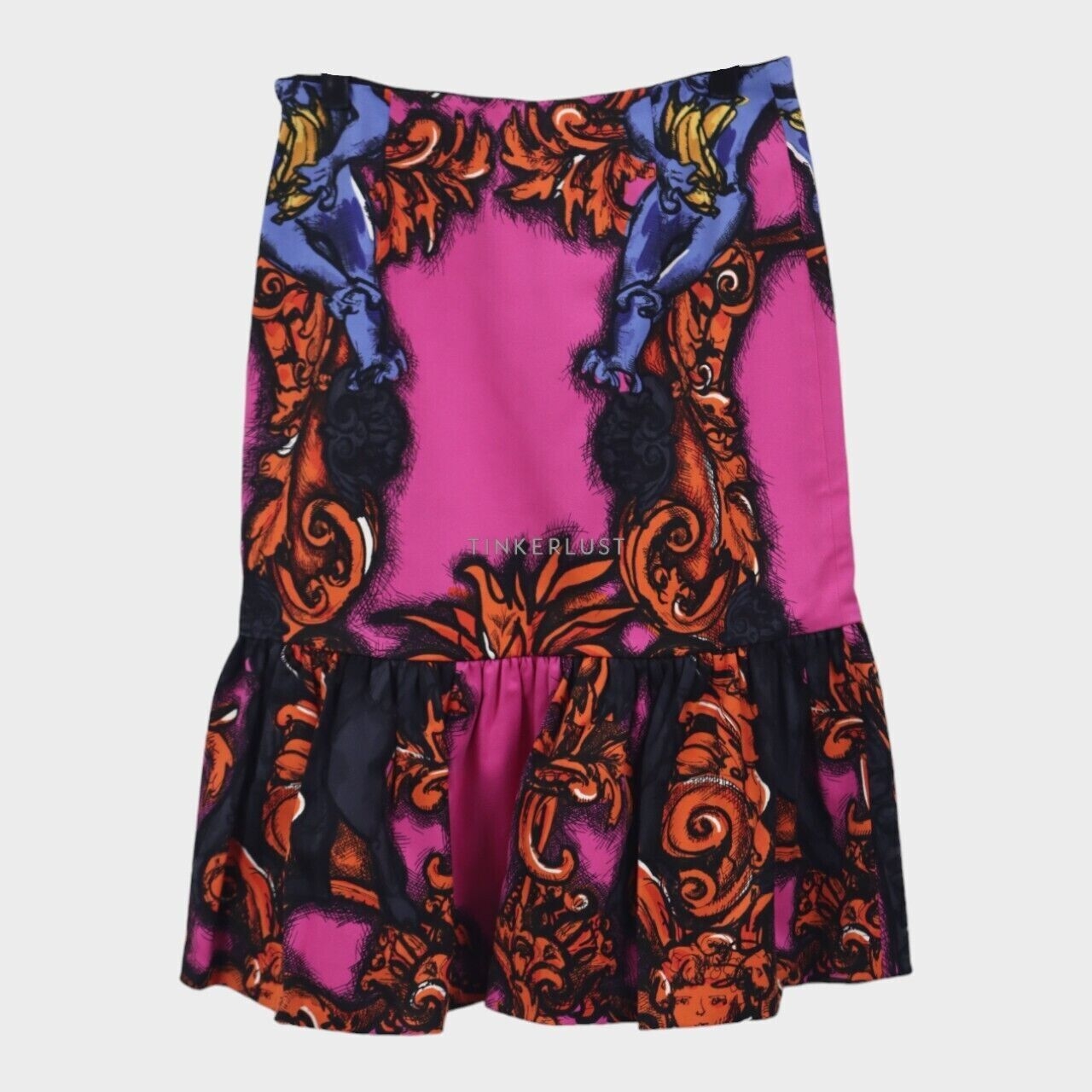 Prada Gonna Print Fuchsia Midi Skirt