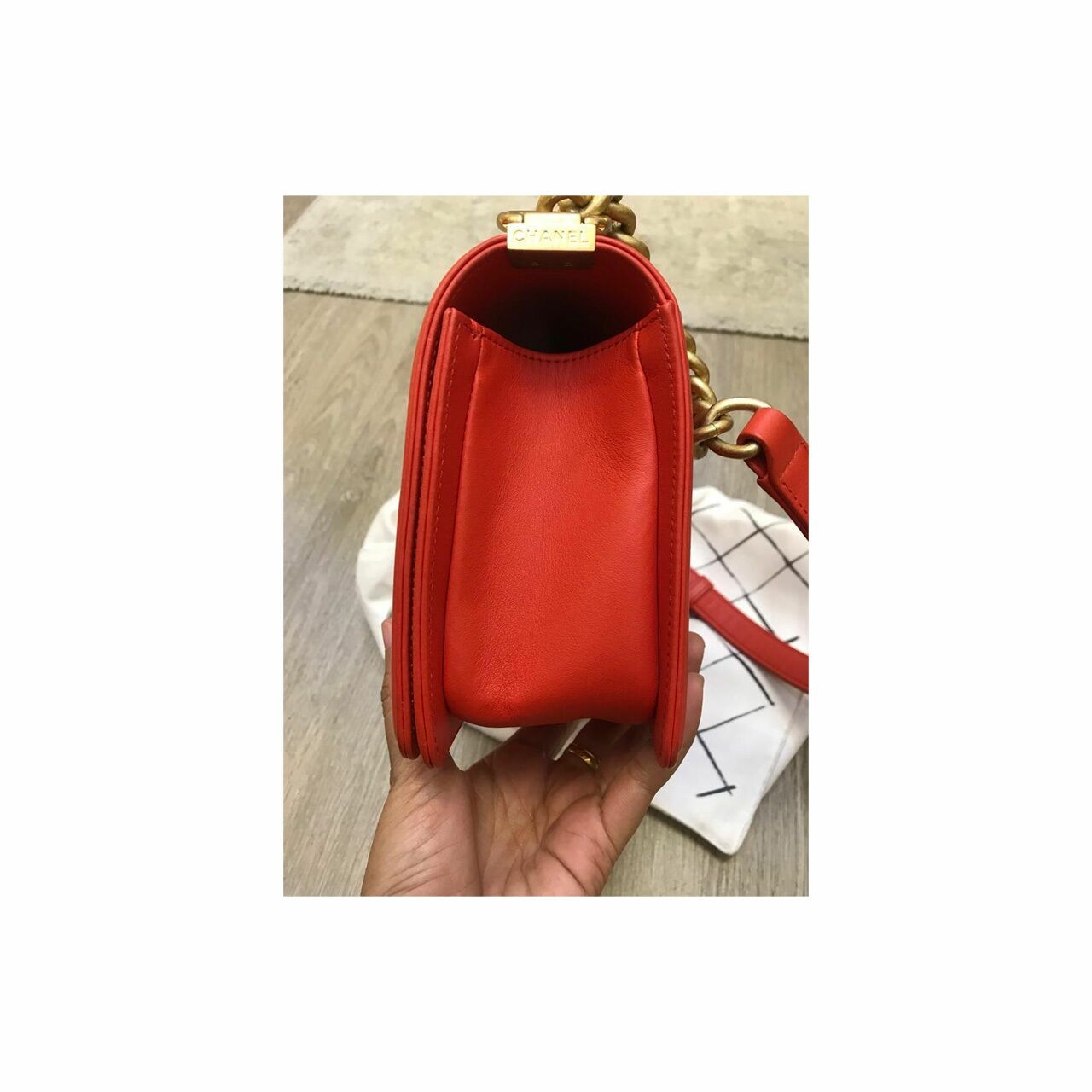 Chanel Medium Chevron GHW Red #27 Shoulder Bag