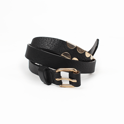 Black and Gold Leather Belt