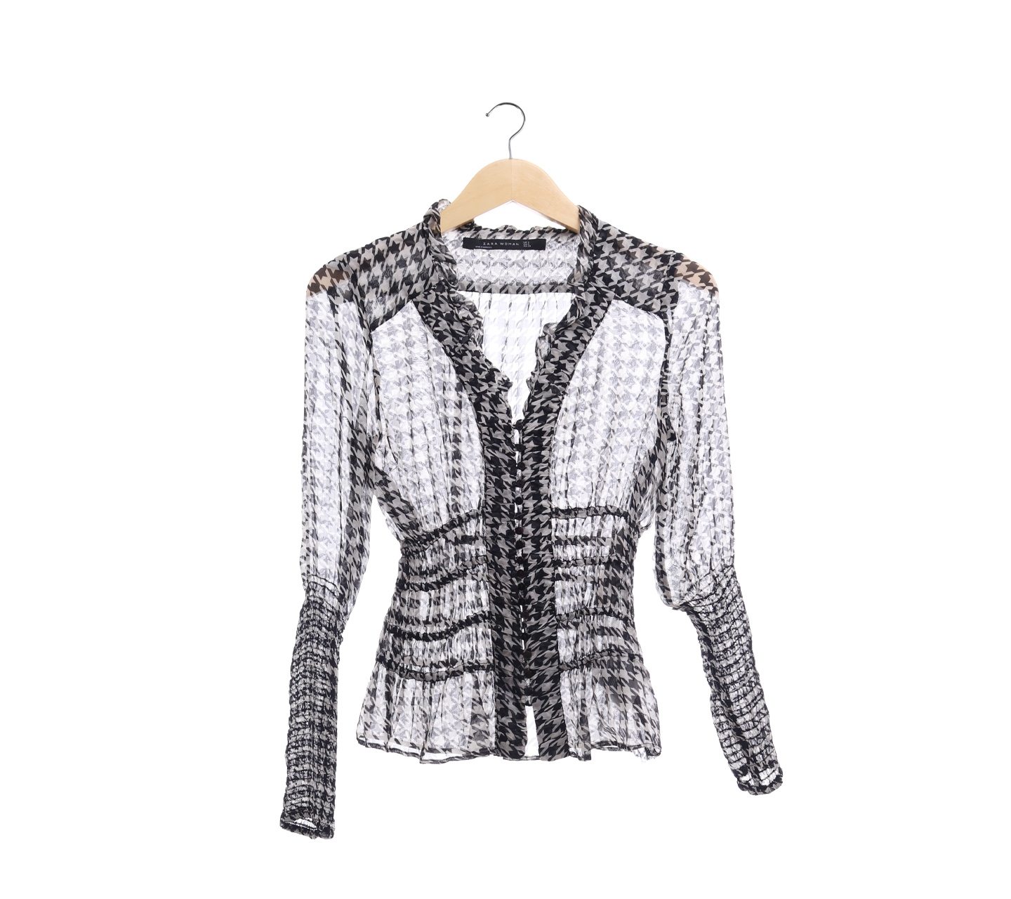 Zara Balack Grey Patterned Bloue