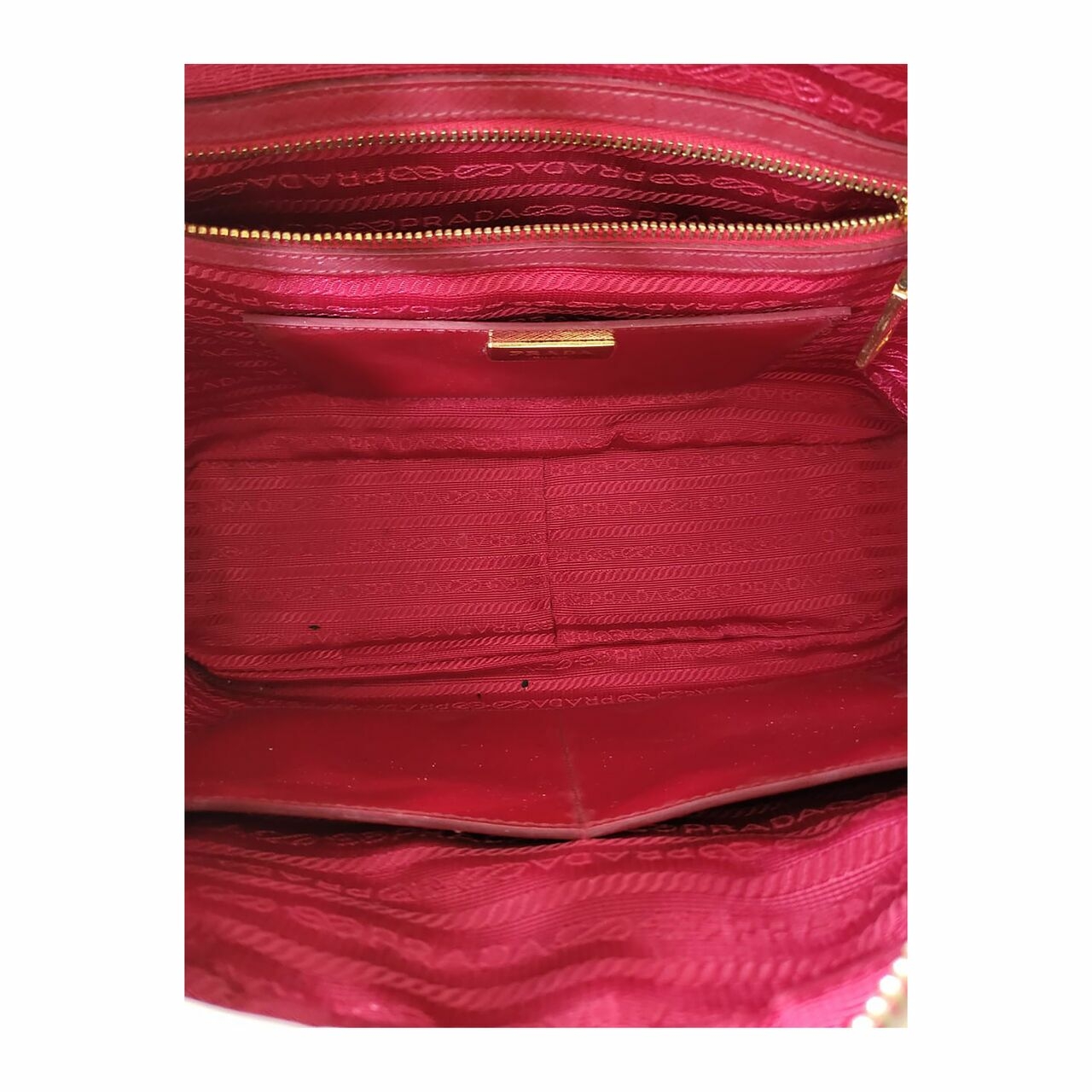 Prada Saffiano Top Handle Vernice Red Yellow Satchel