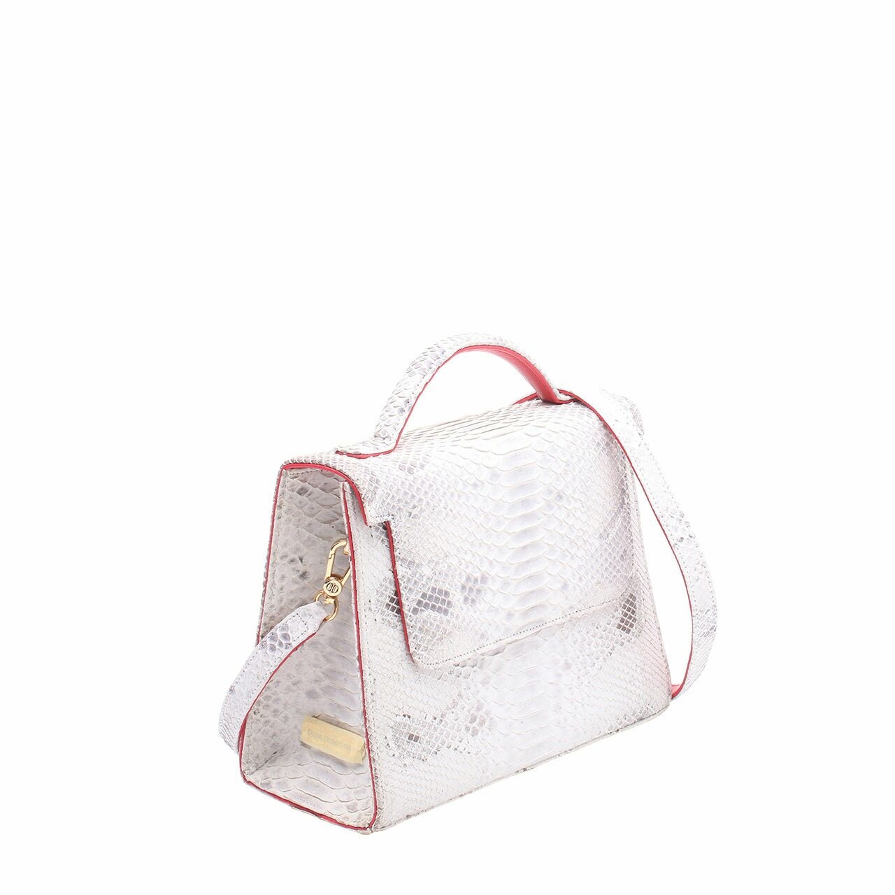 Doris Dorothea  White Snakeskin Satchel