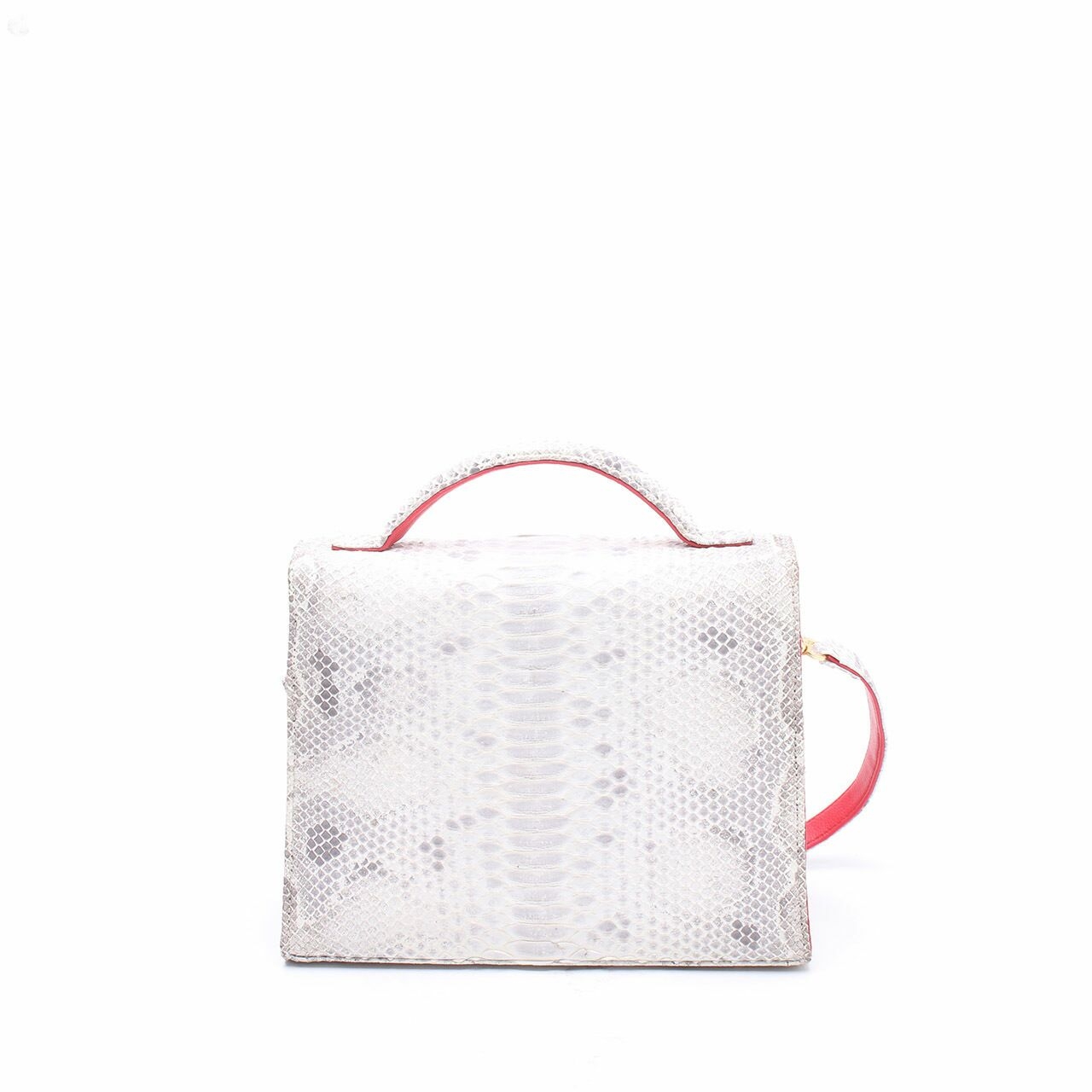 Doris Dorothea  White Snakeskin Satchel