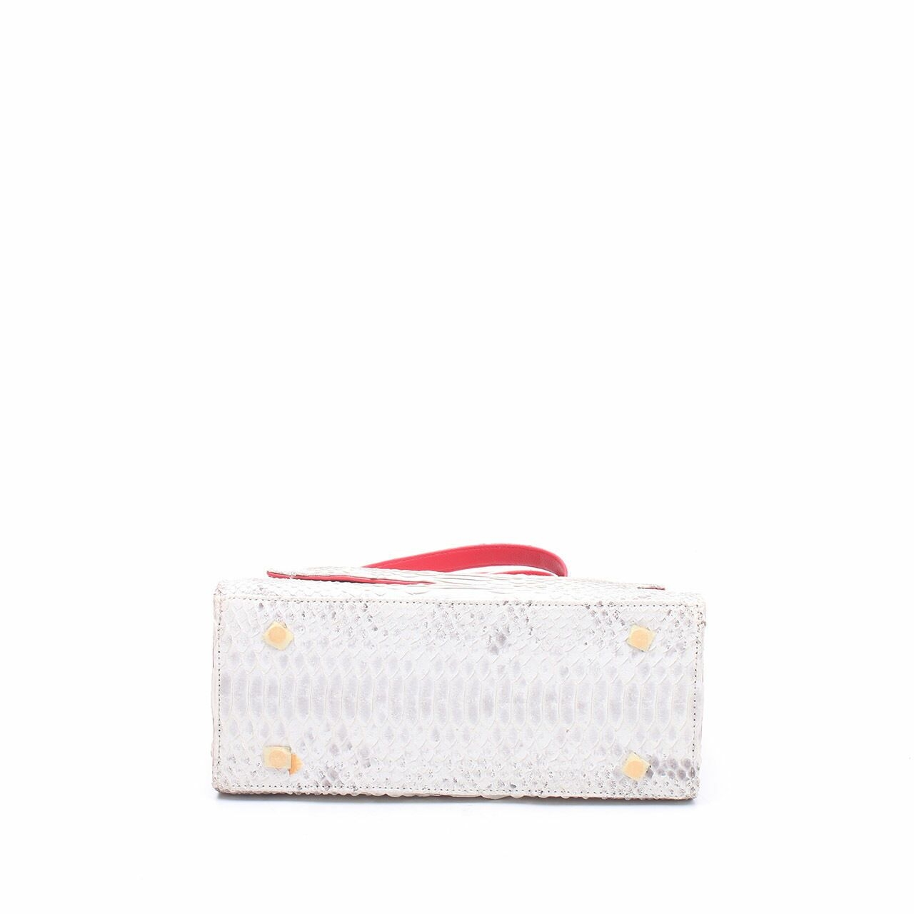 Doris Dorothea  White Snakeskin Satchel