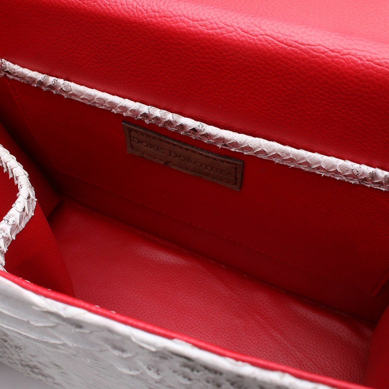 Doris Dorothea  White Snakeskin Satchel