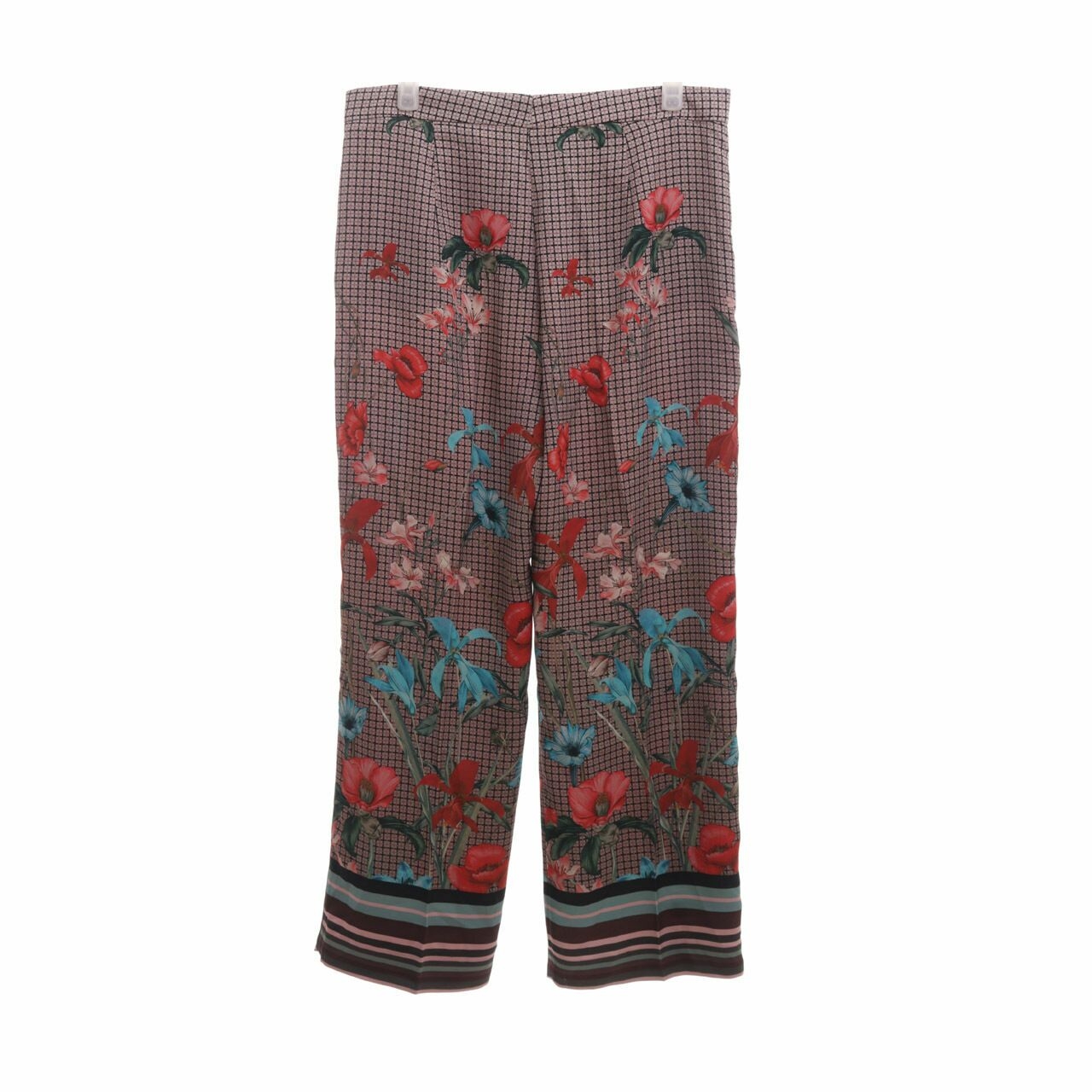 Zara Dusty Pink & Black Floral Long Pants