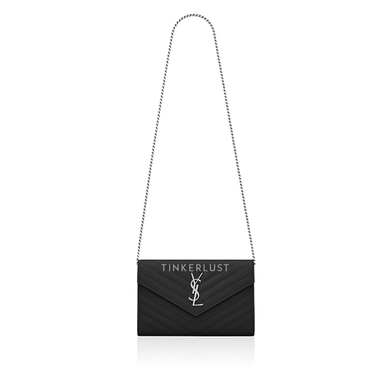 Saint Laurent Wallet on Chain 22.5cm in Black Caviar Leather SHW Sling Bag