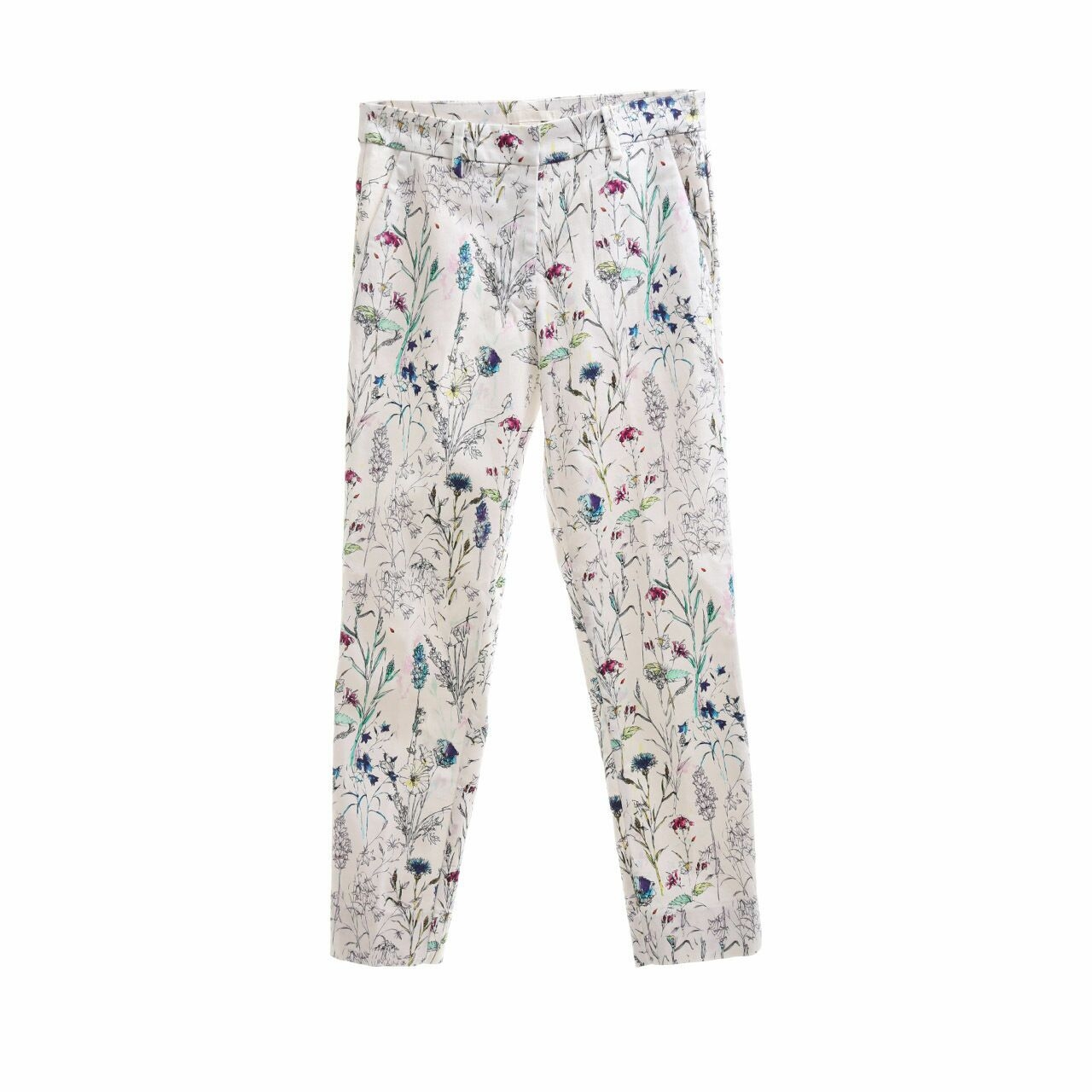 H&M Off White Multi Pattern Trousers