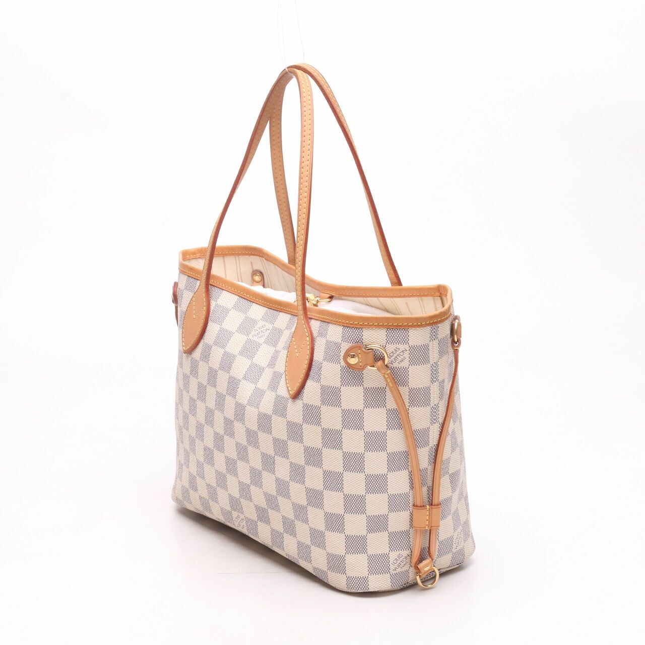 Louis Vuitton Neverfull Damier Ebene PM White Tote Bag