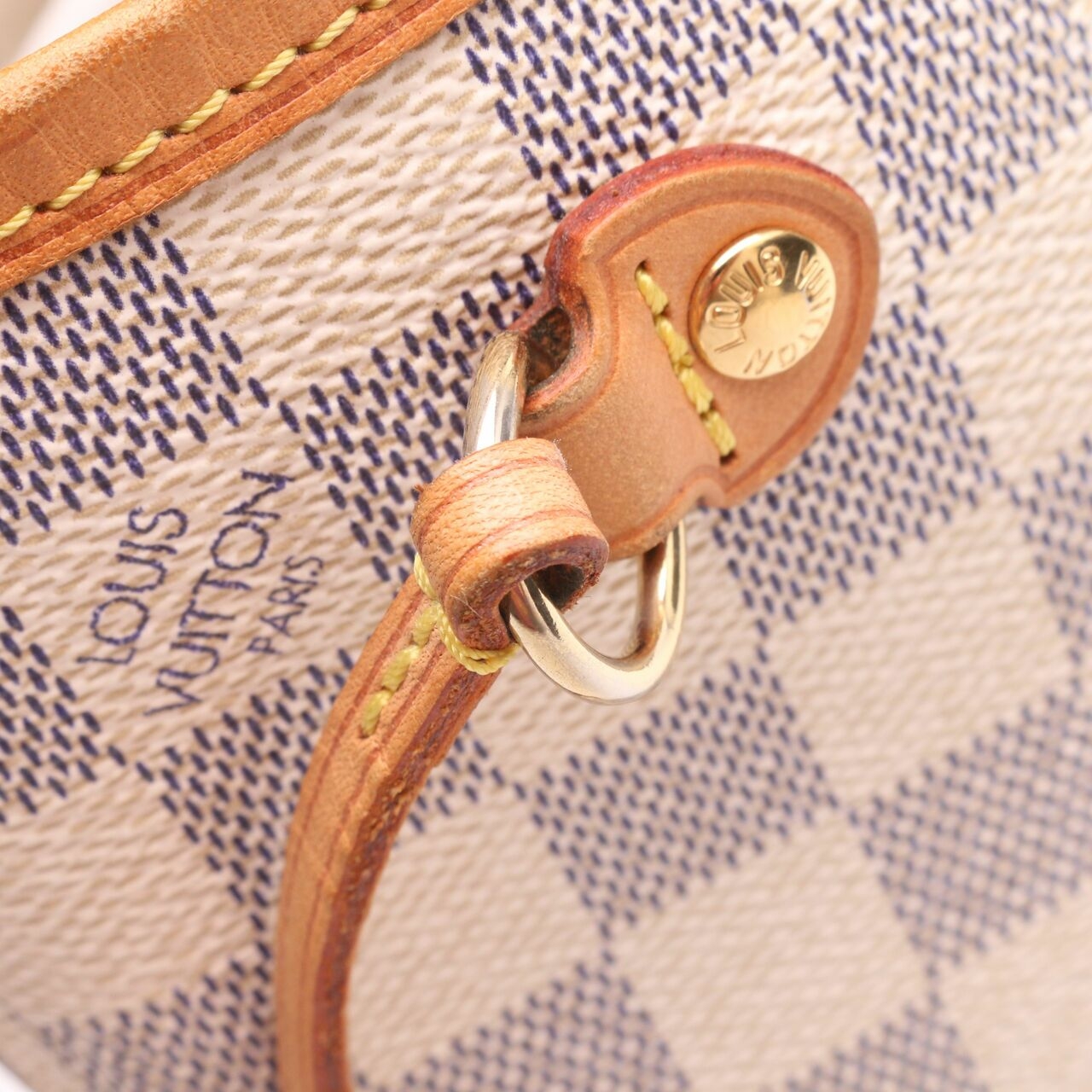 Louis Vuitton Neverfull Damier Ebene PM White Tote Bag