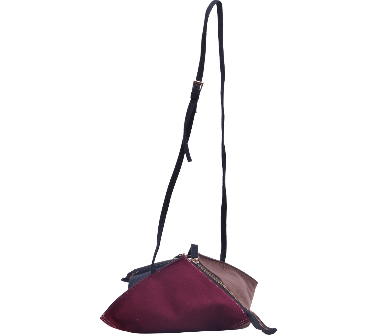 Cotton Ink Dark Purple And Brown Sling Bag