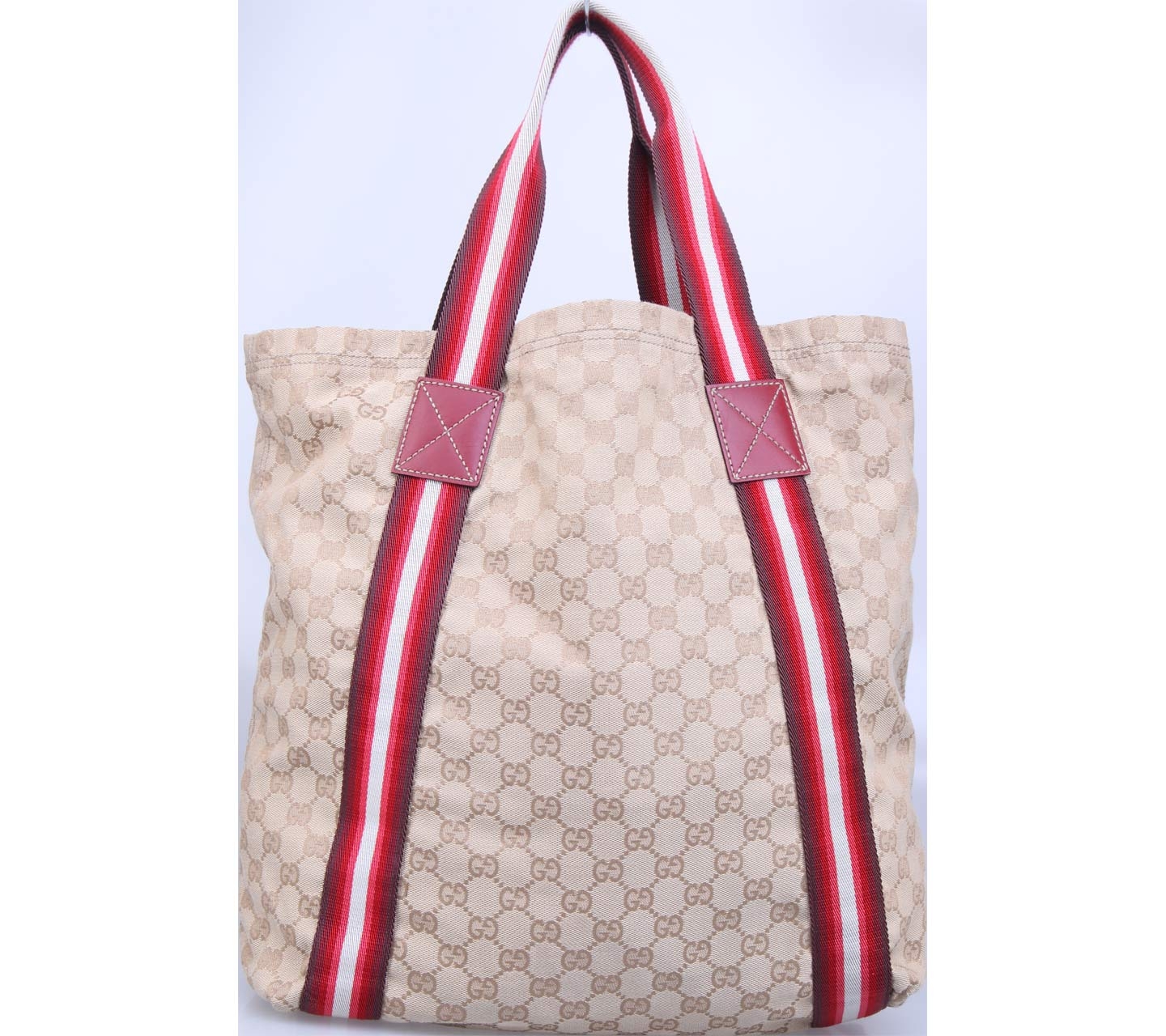 Gucci Gold Red Striped Tote Bag