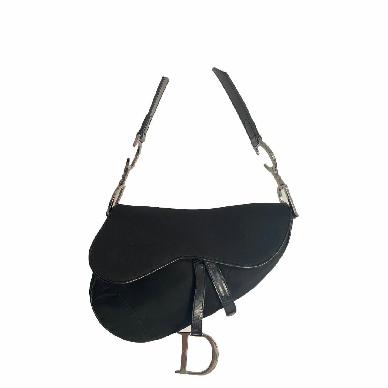 Christian Dior Saddle Black Nylon SHW 2002 Shoulder Bag