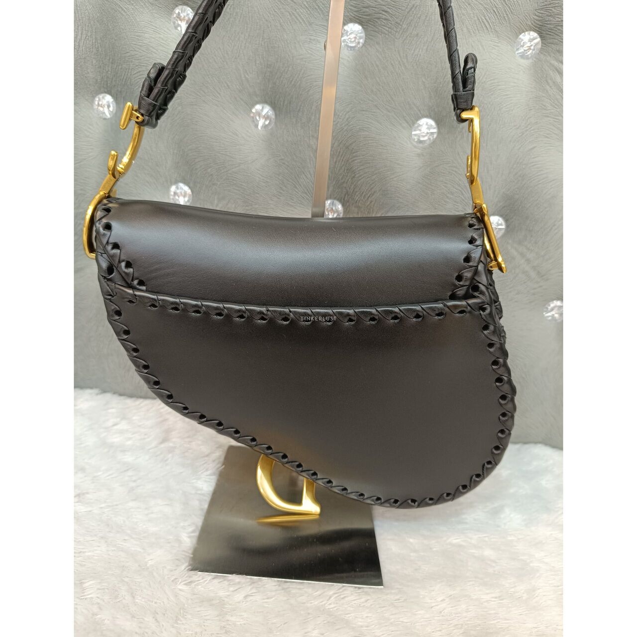 Christian Dior Saddle Medium Braided Leather Bag Black GHW 2019 Shoulder Bag