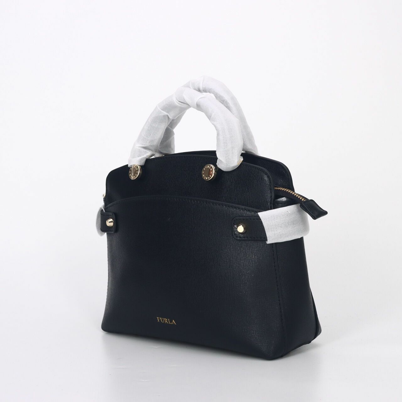 Furla Agata Small Onyx Black Satchel 