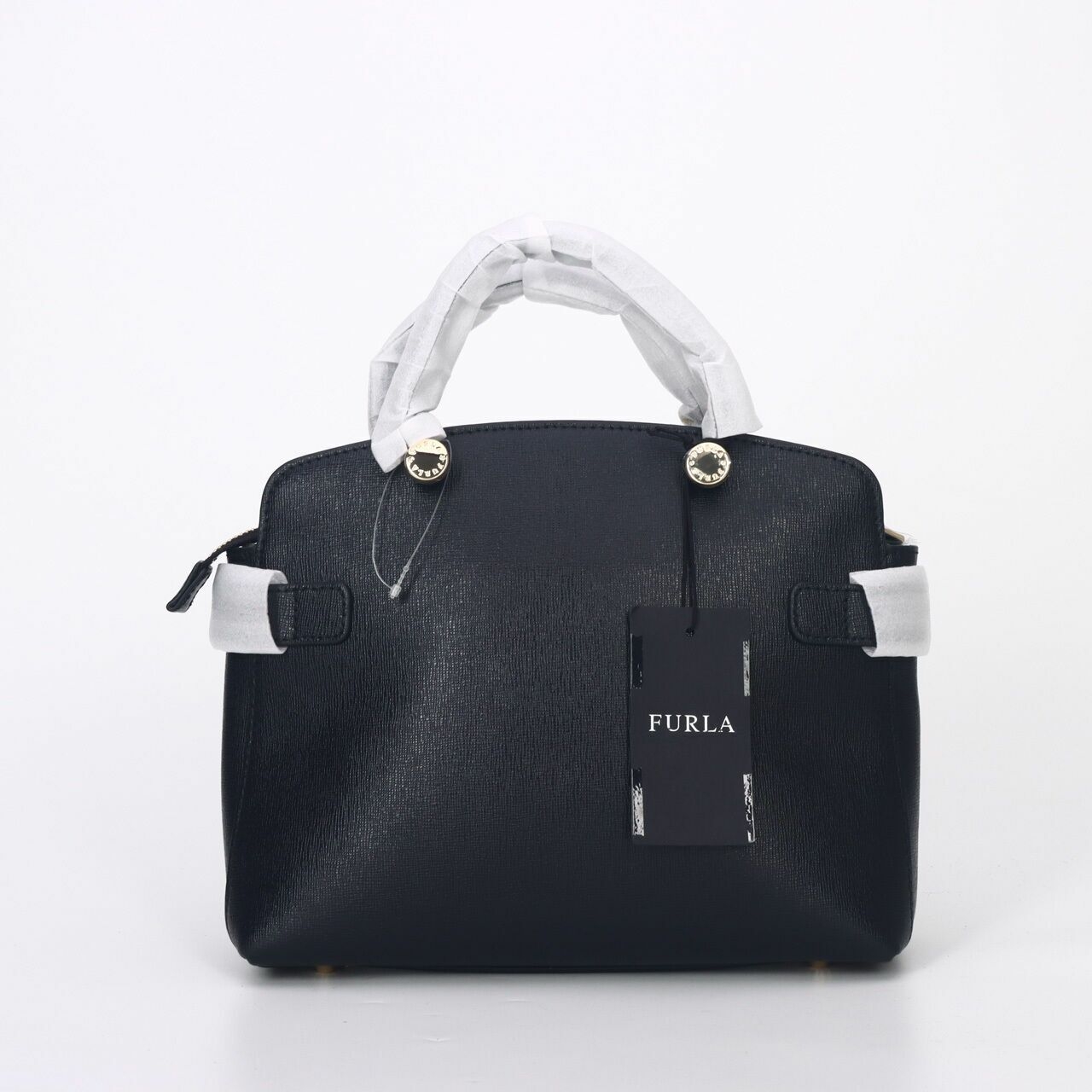 Furla Agata Small Onyx Black Satchel 